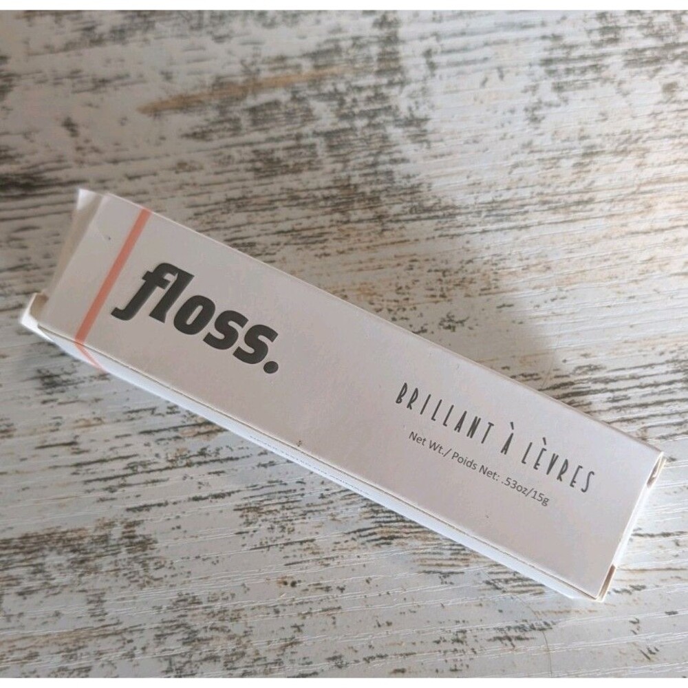 Floss Beauty My New Favorite Lip Gloss Clear Pink Hydrating Gloss Full Size NEW